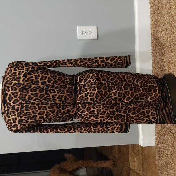 Michael kors long sleeve dress animal print xsmall - Picture 3 of 4